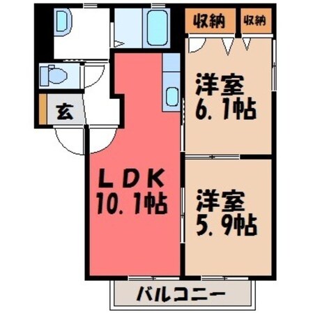 バリュージュ近藤 Ｂの物件間取画像